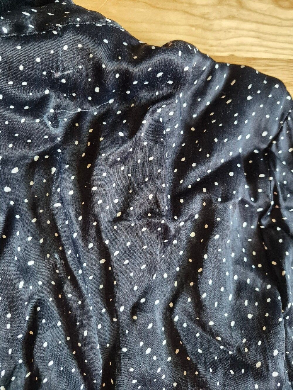 Zara Black Polka Dot Tie-Front Women’s Top - Picture 7 of 11